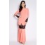 Bold Kurung with Black Lace in Peach
