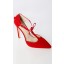 Scarlet Patent Ribbon Heels in Red