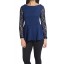 Dacey Lace Peplum Blouse in Blue