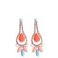 Antique Coloured Drop Earrings in Orange and Coral