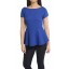 Quilted Peplum Blouse in Blue