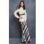 Jasmine Modern Kurung with Striped Skirt in Nude