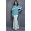 Linda Modern Kurung with Lace Cape in Turquoise