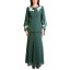 Jovvy Cape Kurung in Dark Green