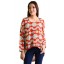 Printed Hi-Lo Blouse in Orange and Blue
