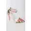 Lili Pointy Ankle Strap Heels in Garden Leaf Print