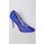 Vivy Lace Round Pumps in Cobalt Blue