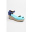 Woman Platform Wedges Shoes in Blue Mix 