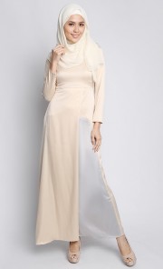 Nuha Dress in Nude Cream