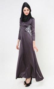 Laura Dress in Black Slate and Grey