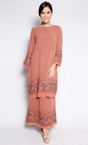 Sulam Kurung in Brown