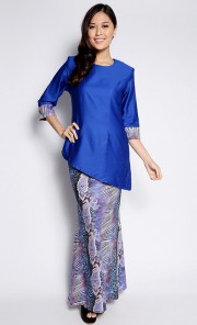 Border Kurung Kedah in Royal Blue II