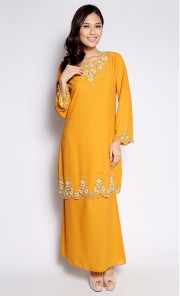 Beaded Modern Kurung in Gold