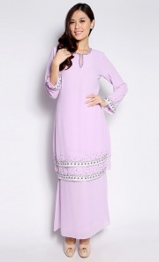 Beaded Kurung in Light Purple