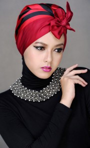 Stripey Turban in Red