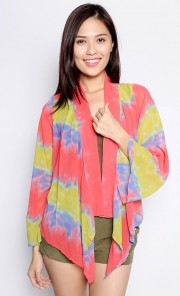 Tie Dye Kebaya Cardigan in Pink