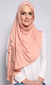 Jersey Knit Scarf in Pink Guava
