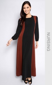 Saleema Nursing Jubah in Brown