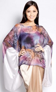 Printed Kaftan Top in Purple