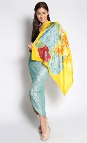 Square Scarf in Yellow