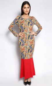 Zaza Long Dress in Brown