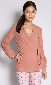 Frida Wrap Top in Plum