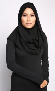 Mariam Twisted Tudung in Black