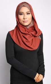 Mariam Twisted Tudung in Coffee Brown