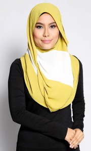 3 Stripes Dwicolour Shawl in Green and White