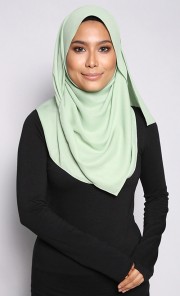 Salma Metallic Chiffon Shawl in Soft Green