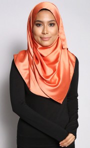 Hajar Silk Shawl in Dark Orange