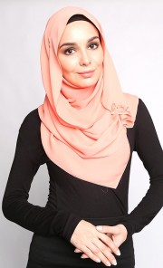 Arafa Linked Embellished Shawl in Orange