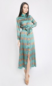 Athalia Maxi Shirtdress in Emerald