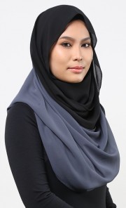Tanjung Duo Tone Shawl in Black Pearl