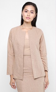 Woven Stripes Jacket in Orange