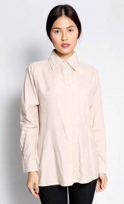 Triple Collar Shirt in Creme