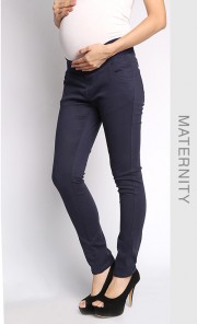 Josie Slim Skinny Pants in Navy Blue