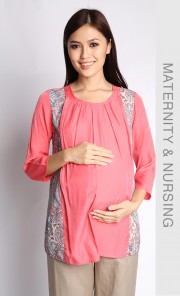 Paola Paisley Nursing Blouse in Orange
