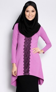 Front Lace Midi Top in Orchid