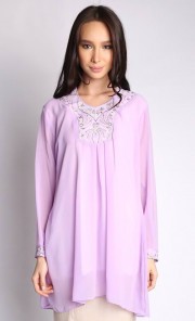 Aiza Embroidery Top in Purple