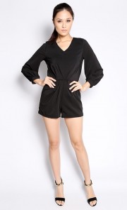 Short Playsuit in Black