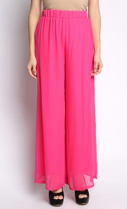 Plain Palazzo Pants in Pink