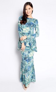 Peplum Dress in Green