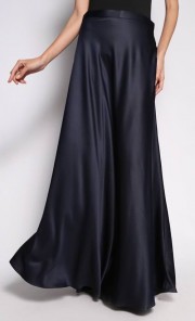 Maxi Flare Skirt in Blue-Black