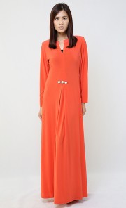 Pleated Jubah in Orange
