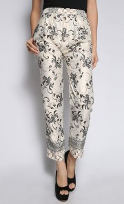 Mawar Batik Pants in White