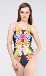 Island Floral One Piece in Navy