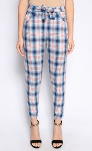 Plaid Long Pants in Blue