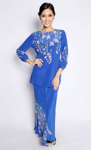 Baju Kurung Maisara in Blue and Pink