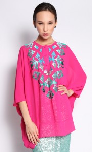 Kaftan Top in Shocking Pink